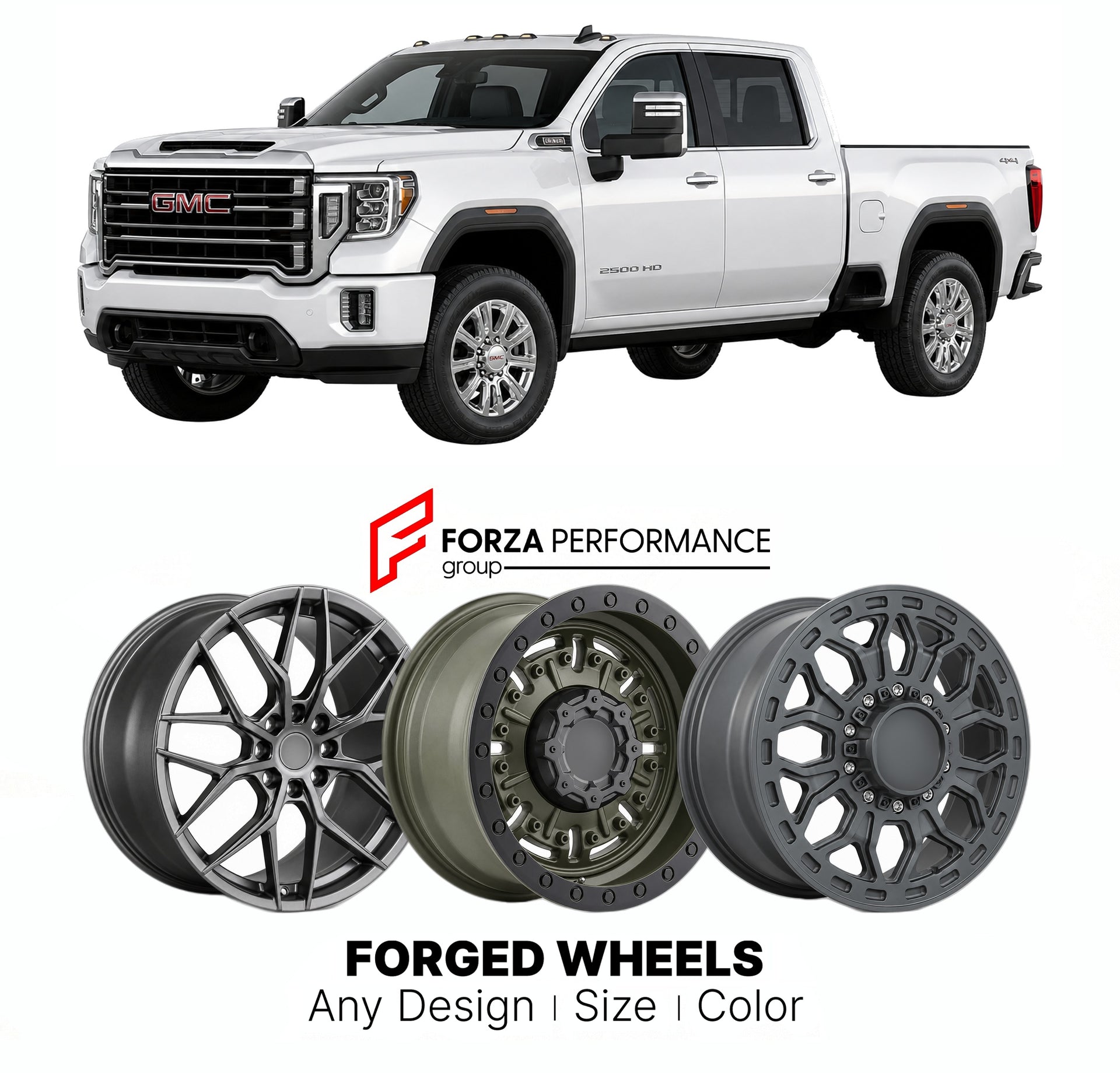 FORGED WHEELS RIMS for GMC SIERRA HD T1XX 2020+

Custom forged wheels for GMC Sierra HD T1XX 2020+. Made-to-order monoblock, 2-piece and 3-piece rims in custom sizes, offsets, colors and finishes with guaranteed fitment.

We manufacture premium quality forged wheels rims for GMC Sierra HD T1XX 2020+ in any design, size, color.

THIS WHEEL DESIGN CAN BE CUSTOM-MADE FOR YOUR CAR IN ANY SIZE AND COLOR OPTIONS
Available in monoblock, 2-piece, 3-piece, duoblock, beadlock
3D wheel renderings are provided accordin