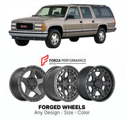FORGED WHEELS RIMS for GMC SUBURBAN GMT400 1990 - 1999

Custom forged wheels for GMC Suburban GMT400 1990 - 1999. Made-to-order monoblock, 2-piece and 3-piece rims in custom sizes, offsets, colors and finishes with guaranteed fitment.

We manufacture premium quality forged wheels rims for GMC Suburban GMT400 1990 - 1999 in any design, size, color.

THIS WHEEL DESIGN CAN BE CUSTOM-MADE FOR YOUR CAR IN ANY SIZE AND COLOR OPTIONS
Available in monoblock, 2-piece, 3-piece, duoblock, beadlock
3D wheel renderings 