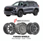 FORGED WHEELS RIMS for GMC TERRAIN AT4 2010+

Custom forged wheels for GMC Terrain AT4 2010+. Made-to-order monoblock, 2-piece and 3-piece rims in custom sizes, offsets, colors and finishes with guaranteed fitment.

We manufacture premium quality forged wheels rims for GMC Terrain AT4 2010+ in any design, size, color.

THIS WHEEL DESIGN CAN BE CUSTOM-MADE FOR YOUR CAR IN ANY SIZE AND COLOR OPTIONS
Available in monoblock, 2-piece, 3-piece, duoblock, beadlock
3D wheel renderings are provided according to the 