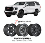 FORGED WHEELS RIMS for GMC YUKON AT4 K2UG T1UG 2015+

Custom forged wheels for GMC Yukon AT4 K2UG T1UG 2015+. Made-to-order monoblock, 2-piece and 3-piece rims in custom sizes, offsets, colors and finishes with guaranteed fitment.

We manufacture premium quality forged wheels rims for GMC Yukon AT4 K2UG T1UG 2015+ in any design, size, color.

THIS WHEEL DESIGN CAN BE CUSTOM-MADE FOR YOUR CAR IN ANY SIZE AND COLOR OPTIONS
Available in monoblock, 2-piece, 3-piece, duoblock, beadlock
3D wheel renderings are pr