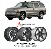 FORGED WHEELS RIMS for GMC YUKON DENALI 2002 - 2024

Custom forged wheels for GMC Yukon Denali 2002 - 2024. Made-to-order monoblock, 2-piece and 3-piece rims in custom sizes, offsets, colors and finishes with guaranteed fitment.

We manufacture premium quality forged wheels rims for GMC Yukon Denali 2002 - 2024 in any design, size, color.

THIS WHEEL DESIGN CAN BE CUSTOM-MADE FOR YOUR CAR IN ANY SIZE AND COLOR OPTIONS
Available in monoblock, 2-piece, 3-piece, duoblock, beadlock
3D wheel renderings are provi
