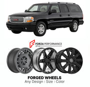FORGED WHEELS RIMS for GMC YUKON DENALI GMT800 GMT900 2000 - 2014

Custom forged wheels for GMC Yukon Denali GMT800 GMT900 2000 - 2014. Made-to-order monoblock, 2-piece and 3-piece rims in custom sizes, offsets, colors and finishes with guaranteed fitment.

We manufacture premium quality forged wheels rims for GMC Yukon Denali GMT800 GMT900 2000 - 2014 in any design, size, color.

THIS WHEEL DESIGN CAN BE CUSTOM-MADE FOR YOUR CAR IN ANY SIZE AND COLOR OPTIONS
Available in monoblock, 2-piece, 3-piece, duoblo