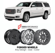 FORGED WHEELS RIMS for GMC YUKON DENALI K2UG T1UG 2015+

Custom forged wheels for GMC Yukon Denali K2UG T1UG 2015+. Made-to-order monoblock, 2-piece and 3-piece rims in custom sizes, offsets, colors and finishes with guaranteed fitment.

We manufacture premium quality forged wheels rims for GMC Yukon Denali K2UG T1UG 2015+ in any design, size, color.

THIS WHEEL DESIGN CAN BE CUSTOM-MADE FOR YOUR CAR IN ANY SIZE AND COLOR OPTIONS
Available in monoblock, 2-piece, 3-piece, duoblock, beadlock
3D wheel renderin
