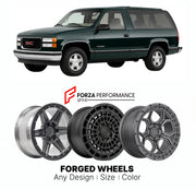 FORGED WHEELS RIMS for GMC YUKON GMT400 1992 - 1999

Custom forged wheels for GMC Yukon GMT400 1992 - 1999. Made-to-order monoblock, 2-piece and 3-piece rims in custom sizes, offsets, colors and finishes with guaranteed fitment.

We manufacture premium quality forged wheels rims for GMC Yukon GMT400 1992 - 1999 in any design, size, color.

THIS WHEEL DESIGN CAN BE CUSTOM-MADE FOR YOUR CAR IN ANY SIZE AND COLOR OPTIONS
Available in monoblock, 2-piece, 3-piece, duoblock, beadlock
3D wheel renderings are provi