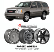 FORGED WHEELS RIMS for GMC YUKON GMT900 2007 - 2014

Custom forged wheels for GMC Yukon GMT900 2007 - 2014. Made-to-order monoblock, 2-piece and 3-piece rims in custom sizes, offsets, colors and finishes with guaranteed fitment.

We manufacture premium quality forged wheels rims for GMC Yukon GMT900 2007 - 2014 in any design, size, color.

THIS WHEEL DESIGN CAN BE CUSTOM-MADE FOR YOUR CAR IN ANY SIZE AND COLOR OPTIONS
Available in monoblock, 2-piece, 3-piece, duoblock, beadlock
3D wheel renderings are provi
