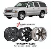 FORGED WHEELS RIMS for GMC YUKON HYBRID GMT800 GMT900 2000 - 2014

Custom forged wheels for GMC Yukon Hybrid GMT800 GMT900 2000 - 2014. Made-to-order monoblock, 2-piece and 3-piece rims in custom sizes, offsets, colors and finishes with guaranteed fitment.

We manufacture premium quality forged wheels rims for GMC Yukon Hybrid GMT800 GMT900 2000 - 2014 in any design, size, color.

THIS WHEEL DESIGN CAN BE CUSTOM-MADE FOR YOUR CAR IN ANY SIZE AND COLOR OPTIONS
Available in monoblock, 2-piece, 3-piece, duoblo