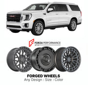 FORGED WHEELS RIMS for GMC YUKON T1XX 2021+

Custom forged wheels for GMC Yukon T1XX 2021+. Made-to-order monoblock, 2-piece and 3-piece rims in custom sizes, offsets, colors and finishes with guaranteed fitment.

We manufacture premium quality forged wheels rims for GMC Yukon T1XX 2021+ in any design, size, color.

THIS WHEEL DESIGN CAN BE CUSTOM-MADE FOR YOUR CAR IN ANY SIZE AND COLOR OPTIONS
Available in monoblock, 2-piece, 3-piece, duoblock, beadlock
3D wheel renderings are provided according to the exa