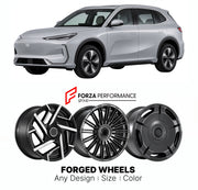 Custom forged wheels for Geely EX5 Galaxy E5 2024+. Made-to-order monoblock, 2-piece and 3-piece wheels in custom sizes, offsets, colors and finishes with guaranteed vehicle fitment.

We manufacture premium quality forged wheels rims for Geely EX5 Galaxy E5 2024+ in any design, size, color.

THIS WHEEL DESIGN CAN BE CUSTOM-MADE FOR YOUR CAR IN ANY SIZE AND COLOR OPTIONS
Available in monoblock, 2-piece, 3-piece, duoblock, beadlock
3D wheel renderings are provided according to the exact dimensions and specifi
