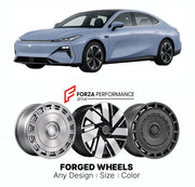 Custom forged wheels for Geely Galaxy E8 2024+. Made-to-order monoblock, 2-piece and 3-piece wheels in custom sizes, offsets, colors and finishes with guaranteed vehicle fitment.

We manufacture premium quality forged wheels rims for Geely Galaxy E8 2024+ in any design, size, color.

THIS WHEEL DESIGN CAN BE CUSTOM-MADE FOR YOUR CAR IN ANY SIZE AND COLOR OPTIONS
Available in monoblock, 2-piece, 3-piece, duoblock, beadlock
3D wheel renderings are provided according to the exact dimensions and specifications 