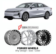 Custom forged wheels for Geely Galaxy L6 2023+. Made-to-order monoblock, 2-piece and 3-piece wheels in custom sizes, offsets, colors and finishes with guaranteed vehicle fitment.

We manufacture premium quality forged wheels rims for Geely Galaxy L6 2023+ in any design, size, color.

THIS WHEEL DESIGN CAN BE CUSTOM-MADE FOR YOUR CAR IN ANY SIZE AND COLOR OPTIONS
Available in monoblock, 2-piece, 3-piece, duoblock, beadlock
3D wheel renderings are provided according to the exact dimensions and specifications 