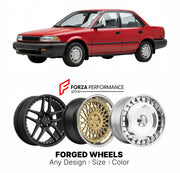 FORGED WHEELS RIMS for GEO PRIZM 1990 - 1997

Custom forged wheels for Geo Prizm 1990 - 1997. Made-to-order monoblock, 2-piece and 3-piece rims in custom sizes, offsets, colors and finishes with guaranteed fitment.

We manufacture premium quality forged wheels rims for Geo Prizm 1990 - 1997 in any design, size, color.

THIS WHEEL DESIGN CAN BE CUSTOM-MADE FOR YOUR CAR IN ANY SIZE AND COLOR OPTIONS
Available in monoblock, 2-piece, 3-piece, duoblock, beadlock
3D wheel renderings are provided according to the 