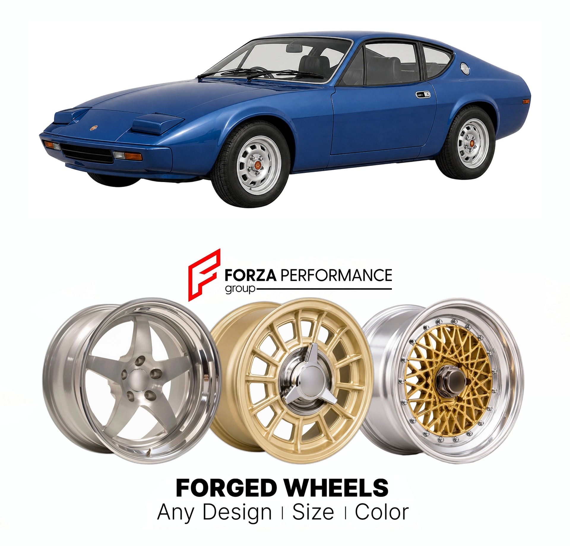 CUSTOM CLASSIC VINTAGE RESTOMOD RETRO OLD SCHOOL FORGED WHEELS RIMS for GINETTA G27 1985 - 1991

Custom forged wheels for Ginetta G27 1985 - 1991. Classic, vintage, restomod wheel designs made to order in custom sizes, offsets, colors and finishes.

We manufacture premium quality forged wheels rims for Ginetta G27 1985 - 1991 in any design, size, color.

THIS WHEEL DESIGN CAN BE CUSTOM-MADE FOR YOUR CAR IN ANY SIZE AND COLOR OPTIONS
Available in monoblock, 2-piece, 3-piece, duoblock, beadlock
3D wheel rende