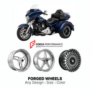 Custom forged motorcycle wheels for Harley Davidson FLHLT Street Glide 3 Limited 2020+. Any size, color and finish. ABS/non-ABS fitment available.

We manufacture premium quality forged motorcycle wheels rims for Harley Davidson FLHLT Street Glide 3 Limited 2020+ in any design, size, color.

We ensure your wheel set is delivered and fitted perfectly.

Finishing: Any

Optional for an additional price: Dual-Color, Brushing, Chroming, Polishing, Carbon Barrel.

We offer motorcycle wheels in many sizes: 12, 13,