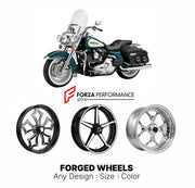 Custom forged motorcycle wheels for Harley Davidson FLHRC Road King Classic 1998 - 2013. Any size, color and finish. ABS/non-ABS fitment available.

We manufacture premium quality forged motorcycle wheels rims for Harley Davidson FLHRC Road King Classic 1998 - 2013 in any design, size, color.

We ensure your wheel set is delivered and fitted perfectly.

Finishing: Any

Optional for an additional price: Dual-Color, Brushing, Chroming, Polishing, Carbon Barrel.

We offer motorcycle wheels in many sizes: 12, 1