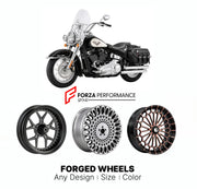 Custom forged motorcycle wheels for Harley Davidson FLI Hydra-Glide Revival 2024 - 2024. Any size, color and finish. ABS/non-ABS fitment available.

We manufacture premium quality forged motorcycle wheels rims for Harley Davidson FLI Hydra-Glide Revival 2024 - 2024 in any design, size, color.

We ensure your wheel set is delivered and fitted perfectly.

Finishing: Any

Optional for an additional price: Dual-Color, Brushing, Chroming, Polishing, Carbon Barrel.

We offer motorcycle wheels in many sizes: 12, 1
