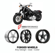 Custom forged motorcycle wheels for Harley Davidson FLS Softail Slim 2012 - 2021. Any size, color and finish. ABS/non-ABS fitment available.

We manufacture premium quality forged motorcycle wheels rims for Harley Davidson FLS Softail Slim 2012 - 2021 in any design, size, color.

We ensure your wheel set is delivered and fitted perfectly.

Finishing: Any

Optional for an additional price: Dual-Color, Brushing, Chroming, Polishing, Carbon Barrel.

We offer motorcycle wheels in many sizes: 12, 13, 14, 15, 16,