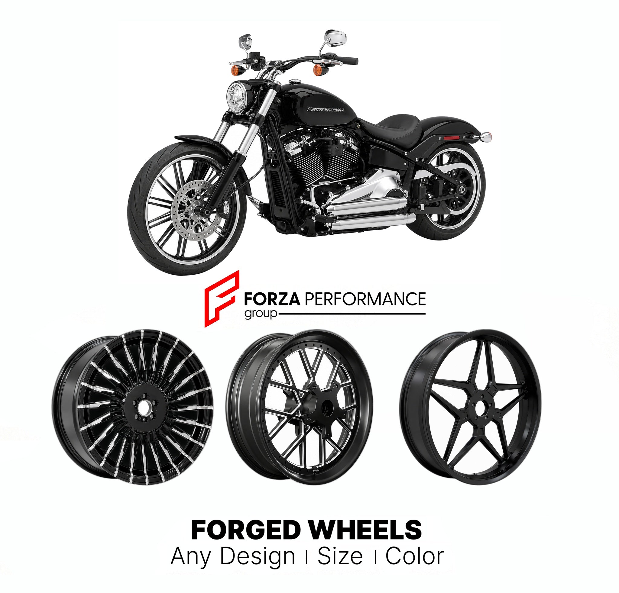 CUSTOM FORGED MOTORCYCLE WHEELS RIMS for HARLEY DAVIDSON FXBRS