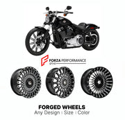 Custom forged motorcycle wheels for Harley Davidson FXBR Breakout 2013+. Any size, color and finish. ABS/non-ABS fitment available.

We manufacture premium quality forged motorcycle wheels rims for Harley Davidson FXBR Breakout 2013+ in any design, size, color.

We ensure your wheel set is delivered and fitted perfectly.

Finishing: Any

Optional for an additional price: Dual-Color, Brushing, Chroming, Polishing, Carbon Barrel.

We offer motorcycle wheels in many sizes: 12, 13, 14, 15, 16, 17, 18, 19, 20, 2