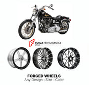 Custom forged motorcycle wheels for Harley Davidson FXB Sturgis 1980 - 1982. Any size, color and finish. ABS/non-ABS fitment available.

We manufacture premium quality forged motorcycle wheels rims for Harley Davidson FXB Sturgis 1980 - 1982 in any design, size, color.

We ensure your wheel set is delivered and fitted perfectly.

Finishing: Any

Optional for an additional price: Dual-Color, Brushing, Chroming, Polishing, Carbon Barrel.

We offer motorcycle wheels in many sizes: 12, 13, 14, 15, 16, 17, 18, 1