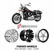 Custom forged motorcycle wheels for Harley Davidson FXDB Dyna Glide Sturgis 1991 - 1991. Any size, color and finish. ABS/non-ABS fitment available.

We manufacture premium quality forged motorcycle wheels rims for Harley Davidson FXDB Dyna Glide Sturgis 1991 - 1991 in any design, size, color.

We ensure your wheel set is delivered and fitted perfectly.

Finishing: Any

Optional for an additional price: Dual-Color, Brushing, Chroming, Polishing, Carbon Barrel.

We offer motorcycle wheels in many sizes: 12, 1