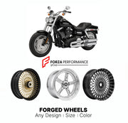 Custom forged motorcycle wheels for Harley Davidson FXDF Fat Bob 2008 - 2017. Any size, color and finish. ABS/non-ABS fitment available.

We manufacture premium quality forged motorcycle wheels rims for Harley Davidson FXDF Fat Bob 2008 - 2017 in any design, size, color.

We ensure your wheel set is delivered and fitted perfectly.

Finishing: Any

Optional for an additional price: Dual-Color, Brushing, Chroming, Polishing, Carbon Barrel.

We offer motorcycle wheels in many sizes: 12, 13, 14, 15, 16, 17, 18,