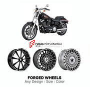Custom forged motorcycle wheels for Harley Davidson FXDL Dyna Low Rider 1990 - 2009. Any size, color and finish. ABS/non-ABS fitment available.

We manufacture premium quality forged motorcycle wheels rims for Harley Davidson FXDL Dyna Low Rider 1990 - 2009 in any design, size, color.

We ensure your wheel set is delivered and fitted perfectly.

Finishing: Any

Optional for an additional price: Dual-Color, Brushing, Chroming, Polishing, Carbon Barrel.

We offer motorcycle wheels in many sizes: 12, 13, 14, 1