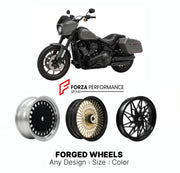 Custom forged motorcycle wheels for Harley Davidson FXLRST Low Rider ST 2022+. Any size, color and finish. ABS/non-ABS fitment available.

We manufacture premium quality forged motorcycle wheels rims for Harley Davidson FXLRST Low Rider ST 2022+ in any design, size, color.

We ensure your wheel set is delivered and fitted perfectly.

Finishing: Any

Optional for an additional price: Dual-Color, Brushing, Chroming, Polishing, Carbon Barrel.

We offer motorcycle wheels in many sizes: 12, 13, 14, 15, 16, 17, 1