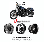 Custom forged motorcycle wheels for Harley Davidson FXLR Low Rider 2018 - 2020. Any size, color and finish. ABS/non-ABS fitment available.

We manufacture premium quality forged motorcycle wheels rims for Harley Davidson FXLR Low Rider 2018 - 2020 in any design, size, color.

We ensure your wheel set is delivered and fitted perfectly.

Finishing: Any

Optional for an additional price: Dual-Color, Brushing, Chroming, Polishing, Carbon Barrel.

We offer motorcycle wheels in many sizes: 12, 13, 14, 15, 16, 17,