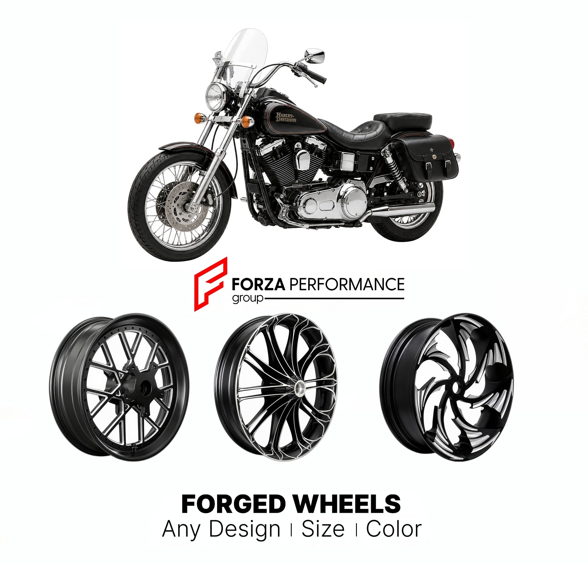 CUSTOM FORGED MOTORCYCLE WHEELS RIMS for HARLEY DAVIDSON FXRS ...