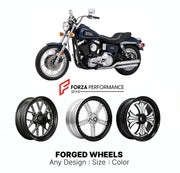 Custom forged motorcycle wheels for Harley Davidson FXRS Low Glide 1982 - 1990s. Any size, color and finish. ABS/non-ABS fitment available.

We manufacture premium quality forged motorcycle wheels rims for Harley Davidson FXRS Low Glide 1982 - 1990s in any design, size, color.

We ensure your wheel set is delivered and fitted perfectly.

Finishing: Any

Optional for an additional price: Dual-Color, Brushing, Chroming, Polishing, Carbon Barrel.

We offer motorcycle wheels in many sizes: 12, 13, 14, 15, 16, 1