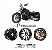 Custom forged motorcycle wheels for Harley Davidson FXST Softail Standard 2020+. Any size, color and finish. ABS/non-ABS fitment available.

We manufacture premium quality forged motorcycle wheels rims for Harley Davidson FXST Softail Standard 2020+ in any design, size, color.

We ensure your wheel set is delivered and fitted perfectly.

Finishing: Any

Optional for an additional price: Dual-Color, Brushing, Chroming, Polishing, Carbon Barrel.

We offer motorcycle wheels in many sizes: 12, 13, 14, 15, 16, 1
