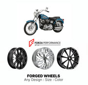 Custom forged motorcycle wheels for Harley Davidson FX Super Glide 1971 - 1980s. Any size, color and finish. ABS/non-ABS fitment available.

We manufacture premium quality forged motorcycle wheels rims for Harley Davidson FX Super Glide 1971 - 1980s in any design, size, color.

We ensure your wheel set is delivered and fitted perfectly.

Finishing: Any

Optional for an additional price: Dual-Color, Brushing, Chroming, Polishing, Carbon Barrel.

We offer motorcycle wheels in many sizes: 12, 13, 14, 15, 16, 1