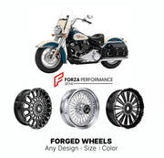 Custom forged motorcycle wheels for Harley Davidson Hydra-Glide Revival 2024 - 2024. Any size, color and finish. ABS/non-ABS fitment available.

We manufacture premium quality forged motorcycle wheels rims for Harley Davidson Hydra-Glide Revival 2024 - 2024 in any design, size, color.

We ensure your wheel set is delivered and fitted perfectly.

Finishing: Any

Optional for an additional price: Dual-Color, Brushing, Chroming, Polishing, Carbon Barrel.

We offer motorcycle wheels in many sizes: 12, 13, 14, 1