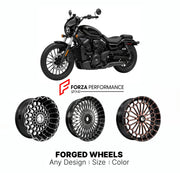 Custom forged motorcycle wheels for Harley Davidson RH975S Nightster Special 2023+. Any size, color and finish. ABS/non-ABS fitment available.

We manufacture premium quality forged motorcycle wheels rims for Harley Davidson RH975S Nightster Special 2023+ in any design, size, color.

We ensure your wheel set is delivered and fitted perfectly.

Finishing: Any

Optional for an additional price: Dual-Color, Brushing, Chroming, Polishing, Carbon Barrel.

We offer motorcycle wheels in many sizes: 12, 13, 14, 15,