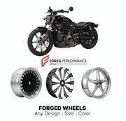 Custom forged motorcycle wheels for Harley Davidson RH975 Nightster 2022+. Any size, color and finish. ABS/non-ABS fitment available.

We manufacture premium quality forged motorcycle wheels rims for Harley Davidson RH975 Nightster 2022+ in any design, size, color.

We ensure your wheel set is delivered and fitted perfectly.

Finishing: Any

Optional for an additional price: Dual-Color, Brushing, Chroming, Polishing, Carbon Barrel.

We offer motorcycle wheels in many sizes: 12, 13, 14, 15, 16, 17, 18, 19, 2