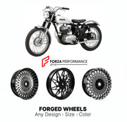 Custom forged motorcycle wheels for Harley Davidson Sprint H 1961 - 1968. Any size, color and finish. ABS/non-ABS fitment available.

We manufacture premium quality forged motorcycle wheels rims for Harley Davidson Sprint H 1961 - 1968 in any design, size, color.

We ensure your wheel set is delivered and fitted perfectly.

Finishing: Any

Optional for an additional price: Dual-Color, Brushing, Chroming, Polishing, Carbon Barrel.

We offer motorcycle wheels in many sizes: 12, 13, 14, 15, 16, 17, 18, 19, 20,