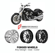 Custom forged motorcycle wheels for Harley Davidson VRSCB V-Rod 2004 - 2005. Any size, color and finish. ABS/non-ABS fitment available.

We manufacture premium quality forged motorcycle wheels rims for Harley Davidson VRSCB V-Rod 2004 - 2005 in any design, size, color.

We ensure your wheel set is delivered and fitted perfectly.

Finishing: Any

Optional for an additional price: Dual-Color, Brushing, Chroming, Polishing, Carbon Barrel.

We offer motorcycle wheels in many sizes: 12, 13, 14, 15, 16, 17, 18, 1