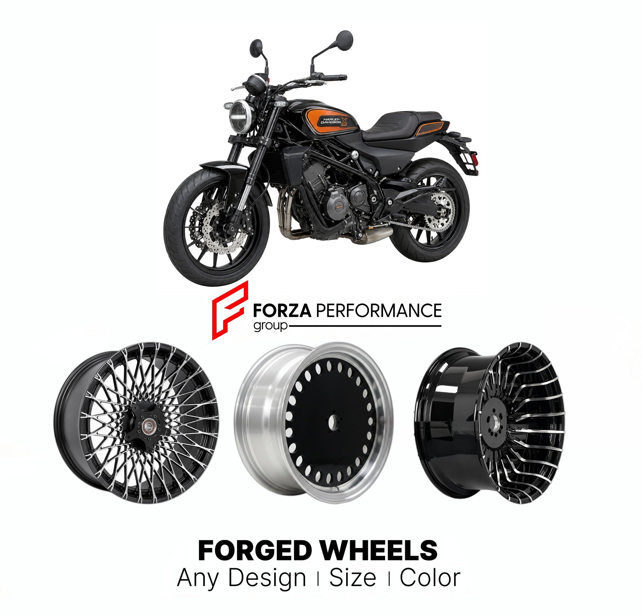 CUSTOM FORGED MOTORCYCLE WHEELS RIMS for HARLEY DAVIDSON X500 2023+