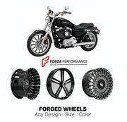 Custom forged motorcycle wheels for Harley Davidson XL1200L Sportster 1200 Low 2006 - 2011. Any size, color and finish. ABS/non-ABS fitment available.

We manufacture premium quality forged motorcycle wheels rims for Harley Davidson XL1200L Sportster 1200 Low 2006 - 2011 in any design, size, color.

We ensure your wheel set is delivered and fitted perfectly.

Finishing: Any

Optional for an additional price: Dual-Color, Brushing, Chroming, Polishing, Carbon Barrel.

We offer motorcycle wheels in many sizes: