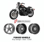 Custom forged motorcycle wheels for Harley Davidson XL1200S Sportster Sport 1996 - 2003. Any size, color and finish. ABS/non-ABS fitment available.

We manufacture premium quality forged motorcycle wheels rims for Harley Davidson XL1200S Sportster Sport 1996 - 2003 in any design, size, color.

We ensure your wheel set is delivered and fitted perfectly.

Finishing: Any

Optional for an additional price: Dual-Color, Brushing, Chroming, Polishing, Carbon Barrel.

We offer motorcycle wheels in many sizes: 12, 1