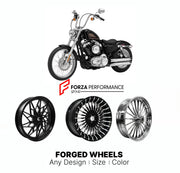 Custom forged motorcycle wheels for Harley Davidson XL1200V Seventy-Two 2012 - 2016. Any size, color and finish. ABS/non-ABS fitment available.

We manufacture premium quality forged motorcycle wheels rims for Harley Davidson XL1200V Seventy-Two 2012 - 2016 in any design, size, color.

We ensure your wheel set is delivered and fitted perfectly.

Finishing: Any

Optional for an additional price: Dual-Color, Brushing, Chroming, Polishing, Carbon Barrel.

We offer motorcycle wheels in many sizes: 12, 13, 14, 1