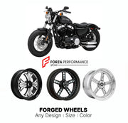 Custom forged motorcycle wheels for Harley Davidson XL1200X Forty-Eight 2010 - 2022. Any size, color and finish. ABS/non-ABS fitment available.

We manufacture premium quality forged motorcycle wheels rims for Harley Davidson XL1200X Forty-Eight 2010 - 2022 in any design, size, color.

We ensure your wheel set is delivered and fitted perfectly.

Finishing: Any

Optional for an additional price: Dual-Color, Brushing, Chroming, Polishing, Carbon Barrel.

We offer motorcycle wheels in many sizes: 12, 13, 14, 1