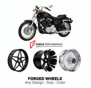 Custom forged motorcycle wheels for Harley Davidson XLH883 Hugger 1987 - 2003. Any size, color and finish. ABS/non-ABS fitment available.

We manufacture premium quality forged motorcycle wheels rims for Harley Davidson XLH883 Hugger 1987 - 2003 in any design, size, color.

We ensure your wheel set is delivered and fitted perfectly.

Finishing: Any

Optional for an additional price: Dual-Color, Brushing, Chroming, Polishing, Carbon Barrel.

We offer motorcycle wheels in many sizes: 12, 13, 14, 15, 16, 17, 1