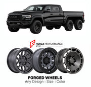 FORGED WHEELS RIMS for HENNESSEY MAMMOTH 6X6 RAM TRX BASED 2021+

Custom forged wheels for Hennessey Mammoth 6x6 Ram TRX Based 2021+. Made-to-order monoblock, 2-piece and 3-piece rims in custom sizes, offsets, colors and finishes with guaranteed fitment.

We manufacture premium quality forged wheels rims for Hennessey Mammoth 6x6 Ram TRX Based 2021+ in any design, size, color.

THIS WHEEL DESIGN CAN BE CUSTOM-MADE FOR YOUR CAR IN ANY SIZE AND COLOR OPTIONS
Available in monoblock, 2-piece, 3-piece, duoblock,