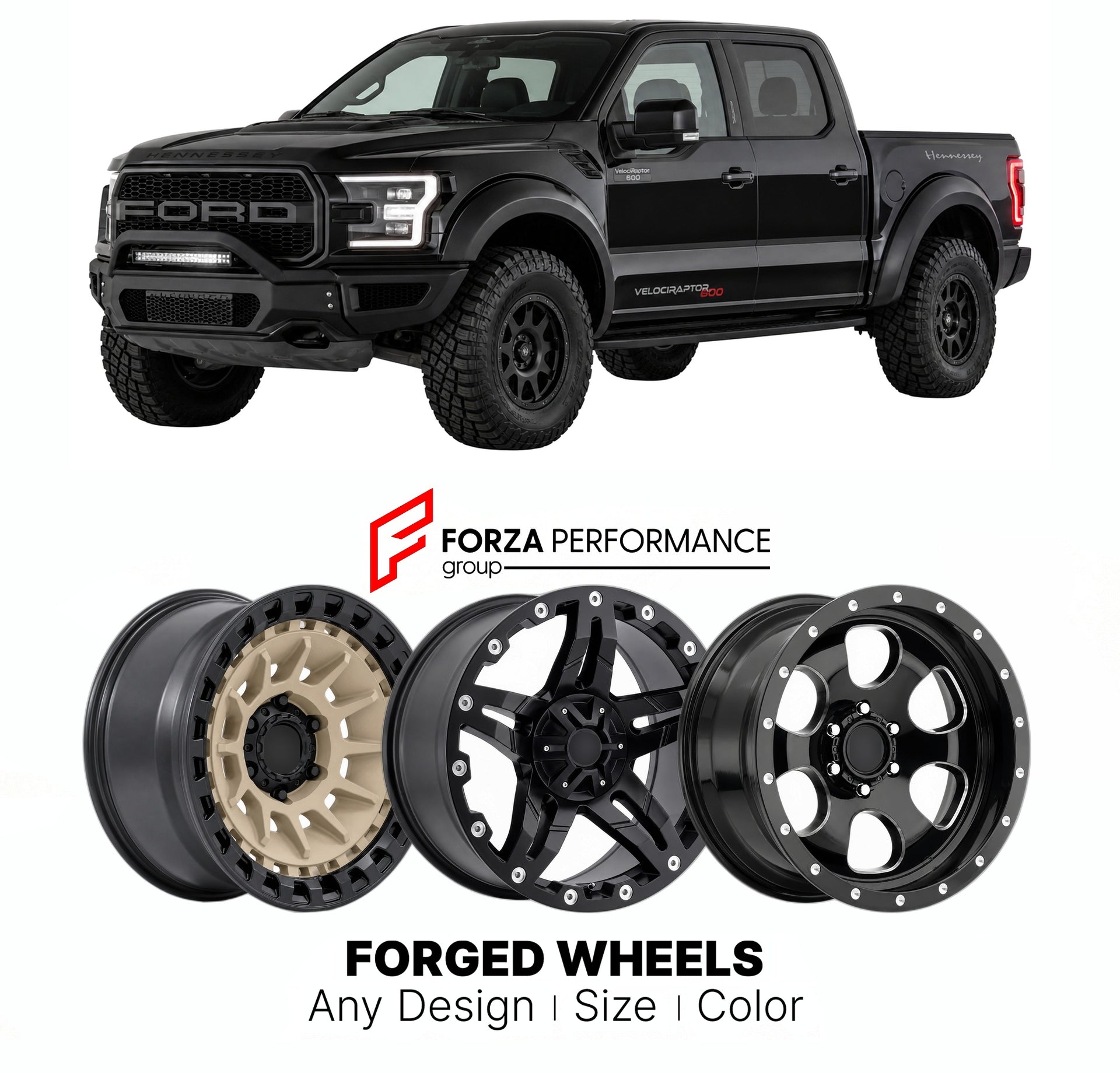 FORGED WHEELS RIMS for HENNESSEY VELOCIRAPTOR 600 FORD TRUCK BASED 2010+

Custom forged wheels for Hennessey VelociRaptor 600 Ford Truck Based 2010+. Made-to-order monoblock, 2-piece and 3-piece rims in custom sizes, offsets, colors and finishes with guaranteed fitment.

We manufacture premium quality forged wheels rims for Hennessey VelociRaptor 600 Ford Truck Based 2010+ in any design, size, color.

THIS WHEEL DESIGN CAN BE CUSTOM-MADE FOR YOUR CAR IN ANY SIZE AND COLOR OPTIONS
Available in monoblock, 2-p