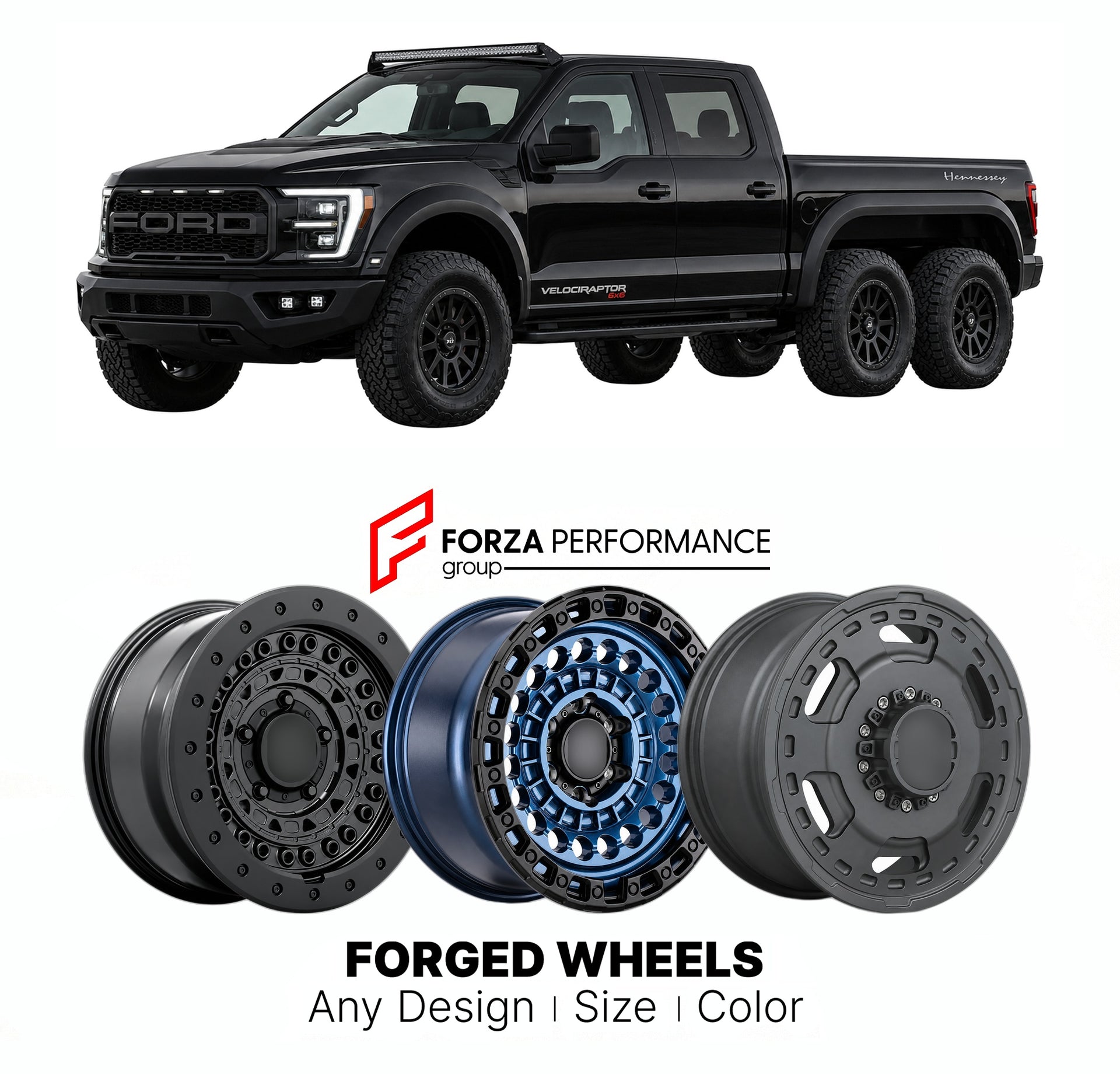 FORGED WHEELS RIMS for HENNESSEY VELOCIRAPTOR 6X6 FORD TRUCK BASED 2010+

Custom forged wheels for Hennessey VelociRaptor 6x6 Ford Truck Based 2010+. Made-to-order monoblock, 2-piece and 3-piece rims in custom sizes, offsets, colors and finishes with guaranteed fitment.

We manufacture premium quality forged wheels rims for Hennessey VelociRaptor 6x6 Ford Truck Based 2010+ in any design, size, color.

THIS WHEEL DESIGN CAN BE CUSTOM-MADE FOR YOUR CAR IN ANY SIZE AND COLOR OPTIONS
Available in monoblock, 2-p