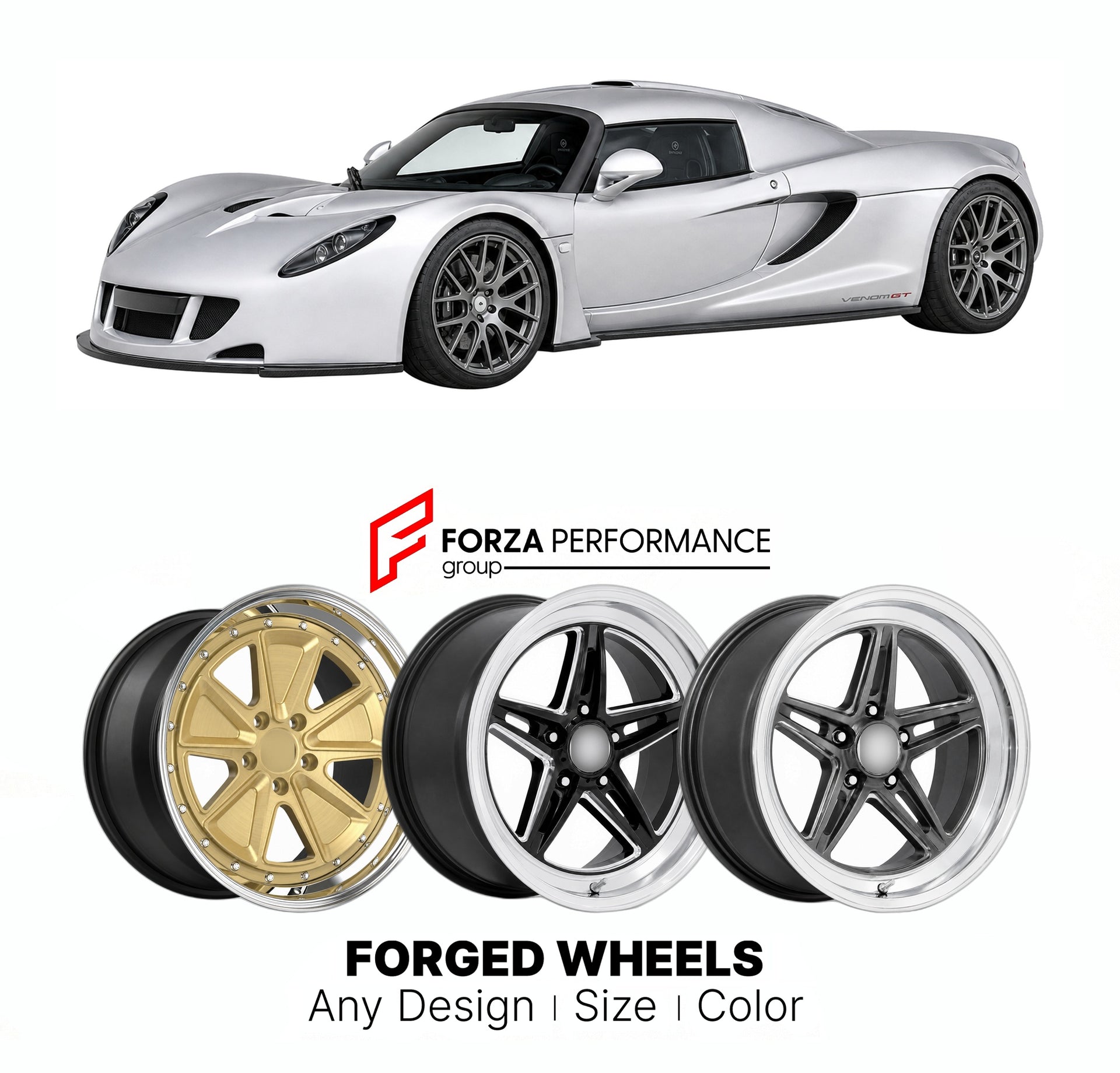FORGED WHEELS RIMS for HENNESSEY VENOM GT COUPE 2011 - 2017

Custom forged wheels for Hennessey Venom GT Coupe 2011 - 2017. Made-to-order monoblock, 2-piece and 3-piece rims in custom sizes, offsets, colors and finishes with guaranteed fitment.

We manufacture premium quality forged wheels rims for Hennessey Venom GT Coupe 2011 - 2017 in any design, size, color.

THIS WHEEL DESIGN CAN BE CUSTOM-MADE FOR YOUR CAR IN ANY SIZE AND COLOR OPTIONS
Available in monoblock, 2-piece, 3-piece, duoblock, beadlock
3D wh