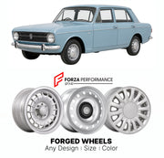 CUSTOM CLASSIC VINTAGE RESTOMOD RETRO OLD SCHOOL FORGED WHEELS RIMS for HILLMAN HUNTER ARROW RANGE 1966 - 1979

Custom forged wheels for Hillman Hunter Arrow Range 1966 - 1979. Classic, vintage, restomod wheel designs made to order in custom sizes, offsets, colors and finishes.

We manufacture premium quality forged wheels rims for Hillman Hunter Arrow Range 1966 - 1979 in any design, size, color.

THIS WHEEL DESIGN CAN BE CUSTOM-MADE FOR YOUR CAR IN ANY SIZE AND COLOR OPTIONS
Available in monoblock, 2-piec