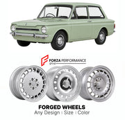 CUSTOM CLASSIC VINTAGE RESTOMOD RETRO OLD SCHOOL FORGED WHEELS RIMS for HILLMAN IMP 1963 - 1976

Custom forged wheels for Hillman Imp 1963 - 1976. Classic, vintage, restomod wheel designs made to order in custom sizes, offsets, colors and finishes.

We manufacture premium quality forged wheels rims for Hillman Imp 1963 - 1976 in any design, size, color.

THIS WHEEL DESIGN CAN BE CUSTOM-MADE FOR YOUR CAR IN ANY SIZE AND COLOR OPTIONS
Available in monoblock, 2-piece, 3-piece, duoblock, beadlock
3D wheel rende