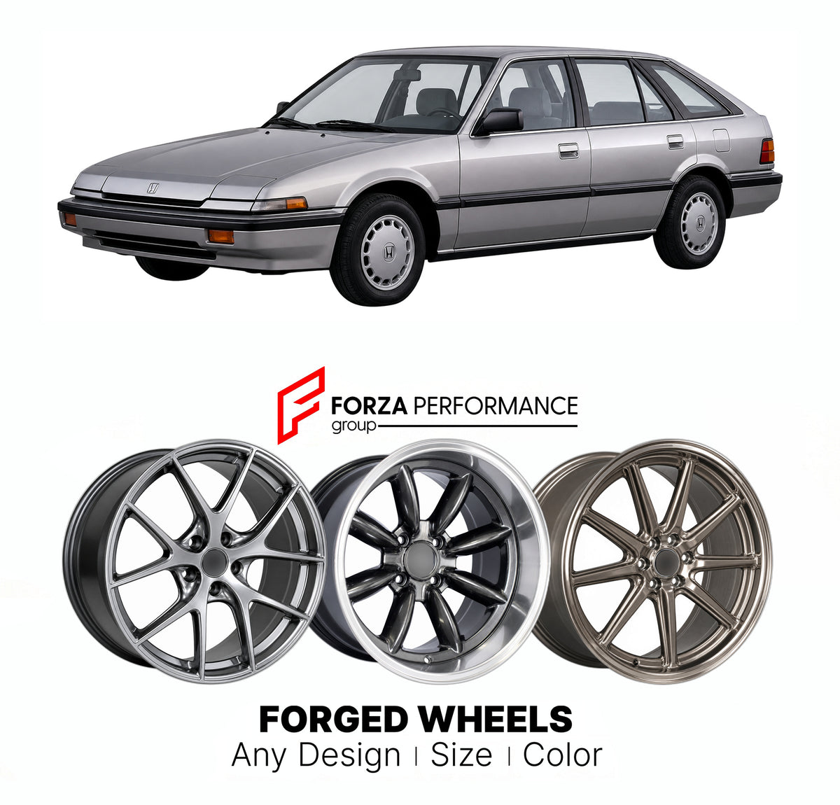 CUSTOM CLASSIC VINTAGE RESTOMOD RETRO OLD SCHOOL FORGED WHEELS RIMS for HONDA ACCORD CA 1985 - 1989

Custom forged wheels for Honda Accord CA 1985 - 1989. Classic, vintage, restomod and retro JDM wheel designs made to order in custom sizes, offsets, colors and finishes with guaranteed fitment.

We manufacture premium quality forged wheels rims for Honda Accord CA 1985 - 1989 in any design, size, color.

JDM WHEEL DESIGNS: our Japanese collection for sports cars and coupes includes designs inspired by Rays V